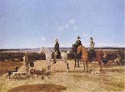 Wilhelm von Kobell Jager zu Pferd in oberbayerischer Landschaft Sweden oil painting artist
